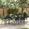 vidaXL Set da Pranzo per Giardino 7 pcs Nero e Grigio Chiaro