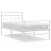 vidaXL Giroletto con Testiera e Pediera Metallo Bianco 90x200 cm