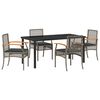 vidaXL Set da Pranzo per Giardino 5 pz Grigio e Nero Rattan