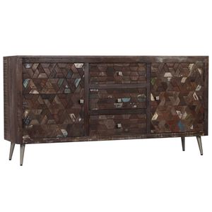 vidaXL Credenza in Legno Massello di Recupero 160x40x80 cm