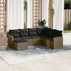 vidaXL Set Divani da Giardino 7 pz con Cuscini Grigio in Polyrattan