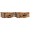 vidaXL Mobiletto da notte a muro 2 pz Legno antico 49 x 34,5 x 20 cm
