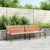 vidaXL Panca Giardino Marrone 231cm Legno e Acciaio Verniciato Polvere