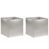 vidaXL Vaso da giardino 2 pz Argento 45 x 45 x 45 cm Acciaio Inox