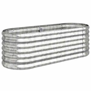 vidaXL Letto Giardino Acciaio Zincato 114x40x36cm Argento