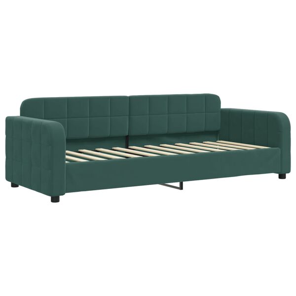 vidaXL Divano Letto con Materasso Verde Scuro 80x200 cm in Velluto