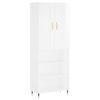 vidaXL Credenza Bianco Lucido 69,5x34x180 cm in Legno Multistrato