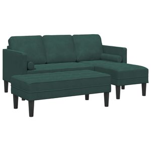 vidaXL Set di divani 2 pz Verde Scuro Poliestere
