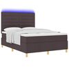 vidaXL Letto a Sorgente LED Marrone Scuro 140 x 200 cm Tessuto
