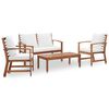 vidaXL Set Salotto da Giardino 4pz con Cuscini Legno Massello Acacia