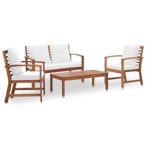 vidaXL Set Salotto da Giardino 4pz con Cuscini Legno Massello Acacia