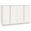 vidaXL Credenza Bianca 120x35x80 cm in Legno Massello di Pino