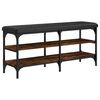 vidaXL Panca Porta Scarpe Rovere Fumo 102x32x47cm in Legno Multistrato