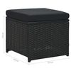 vidaXL Set Divani da Giardino 6 pz con Cuscini in Polyrattan Nero