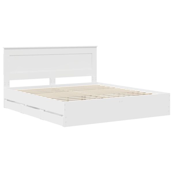 vidaXL Struttura del letto Bianco 200 x 200 cm Legno Ingegnerizzato