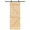 vidaXL Porta Scorrevole con Set Hardware 80x210 cm Legno Massello Pino