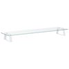 vidaXL Supporto per Monitor Bianco 80x20x8cm Vetro Temperato e Metallo