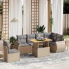vidaXL Set Divani da Giardino 7 pz con Cuscini Beige in Polyrattan