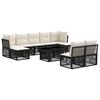vidaXL Set Divano da Giardino 10 pz Nero polyrattan