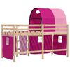 vidaXL Letto a Soppalco con Tunnel Bambini Rosa 90x190cm Massello Pino