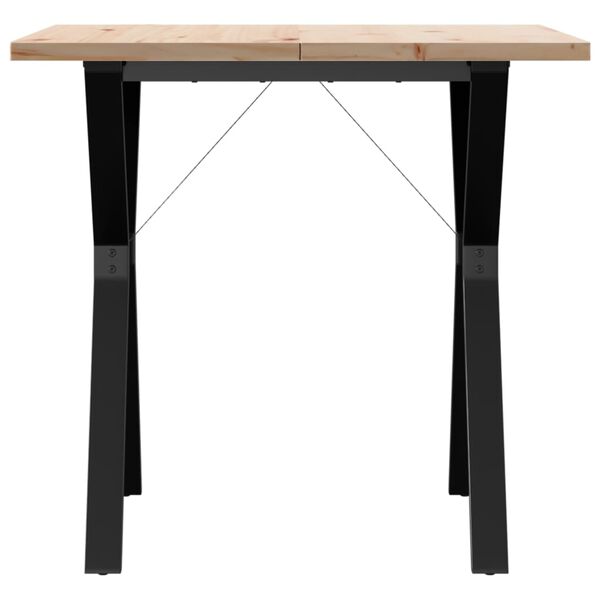 vidaXL Tavolo da Pranzo Telaio a Y 80x80x75,5 cm Legno Pino e Acciaio