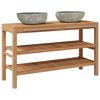 vidaXL Mobile Bagno in Massello di Teak con Lavabi in Pietra di Fiume