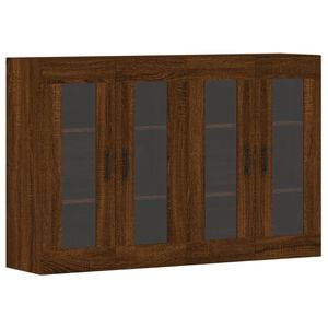 vidaXL Armadietti a Parete 2 pz Rovere Marrone in Legno Multistrato