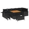 vidaXL Set Divano da Giardino 9 pz Nero polyrattan