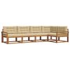 vidaXL Set di divani da esterno con cuscino 5 pcs Naturale e Beige