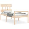 vidaXL Letto per Anziani con Testiera 90x200 cm in Legno Massello
