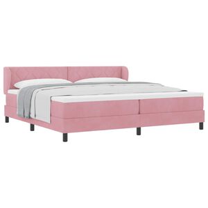 vidaXL Letto a molle con materasso Rosa 200 x 200 cm Velluto