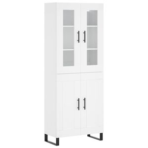 vidaXL Credenza Bianca 69,5x34x180 cm in Legno Multistrato