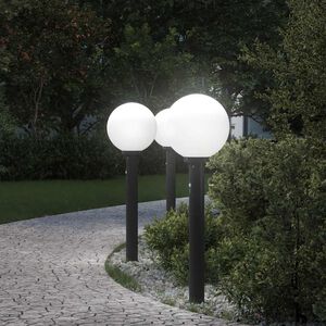 vidaXL Lampioni a paletto con sensore 3 pz 80 cm neri IP44