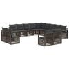 vidaXL Set Divano da Giardino 13 pz Grigio polyrattan