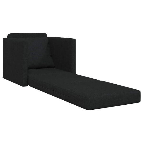 vidaXL Divano letto 60cm Nero Tessuto