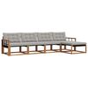 vidaXL Set di divani da esterno 5 pz Grigio Naturale e Chiaro