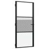 vidaXL Porta in vetro Traforo Nero 93 x 3,5 x 201,5 cm Alluminio