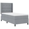 vidaXL Letto a molle con materasso Grigio chiaro 200 x 90 cm Tessuto