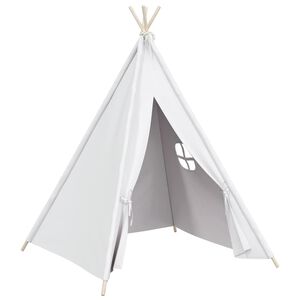 vidaXL Tenda Tipi Bimbi Borsa Bianco Microfibra Strisce 120x120x150cm