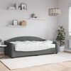 vidaXL Divano Letto con Materasso Grigio Scuro 90x190 cm in Tessuto