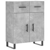 vidaXL Credenza Grigio Cemento 69,5x34x180 cm in Legno Multistrato