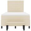 vidaXL Letto a molle con materasso Crema 120 x 190 cm Tessuto