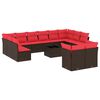 vidaXL Set Divani da Giardino 13 pz con Cuscini Marrone in Polyrattan