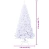 vidaXL Albero di Natale artificiale Bianco 210 cm PVC e Acciaio