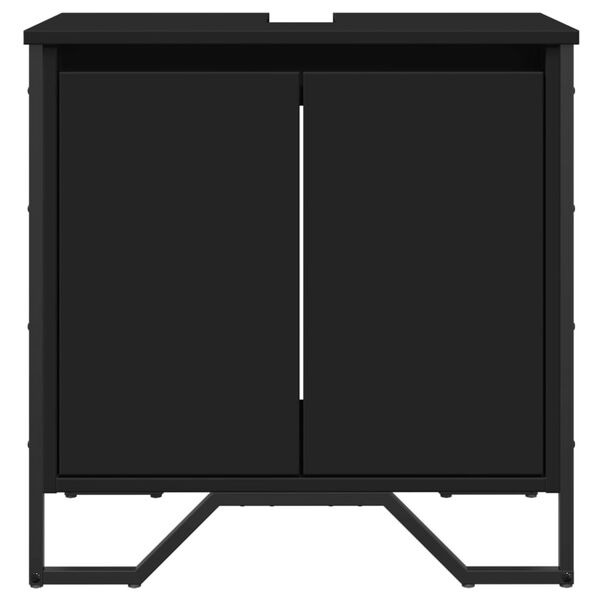 vidaXL Mobile Lavabo Bagno Nero 60x35x60 cm in Truciolato