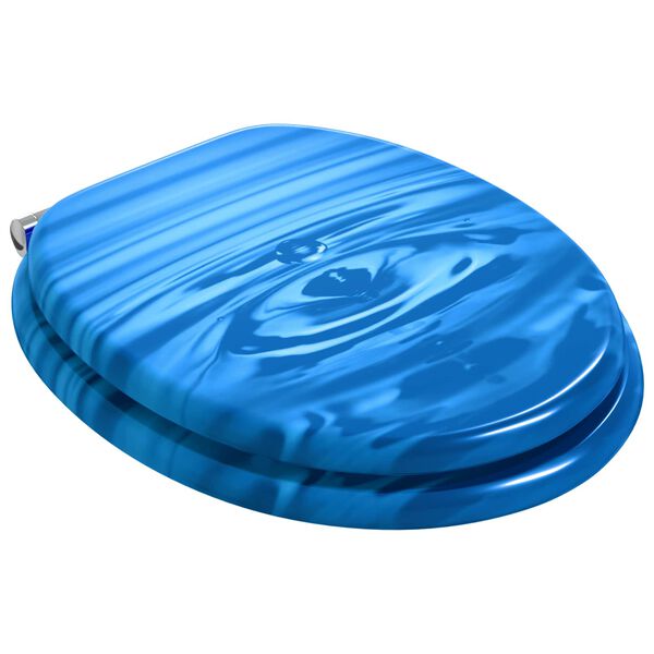 vidaXL Sedile del WC Goccia blu 44 x 38 cm Pannello MDF