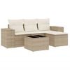 vidaXL Set Divano da Giardino 5 pz con Cuscini Beige in Polyrattan