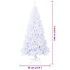 vidaXL Albero di Natale artificiale Bianco 180 cm PVC e Acciaio