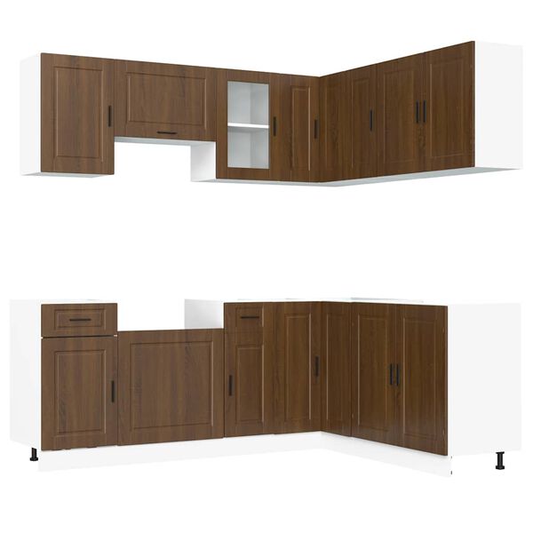 vidaXL Set Mobili da Cucina 11 pz Porto Rovere Marrone in Truciolato
