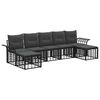 vidaXL Set di divani da esterno 7 pcs Nero e Grigio scuro Poliestere
